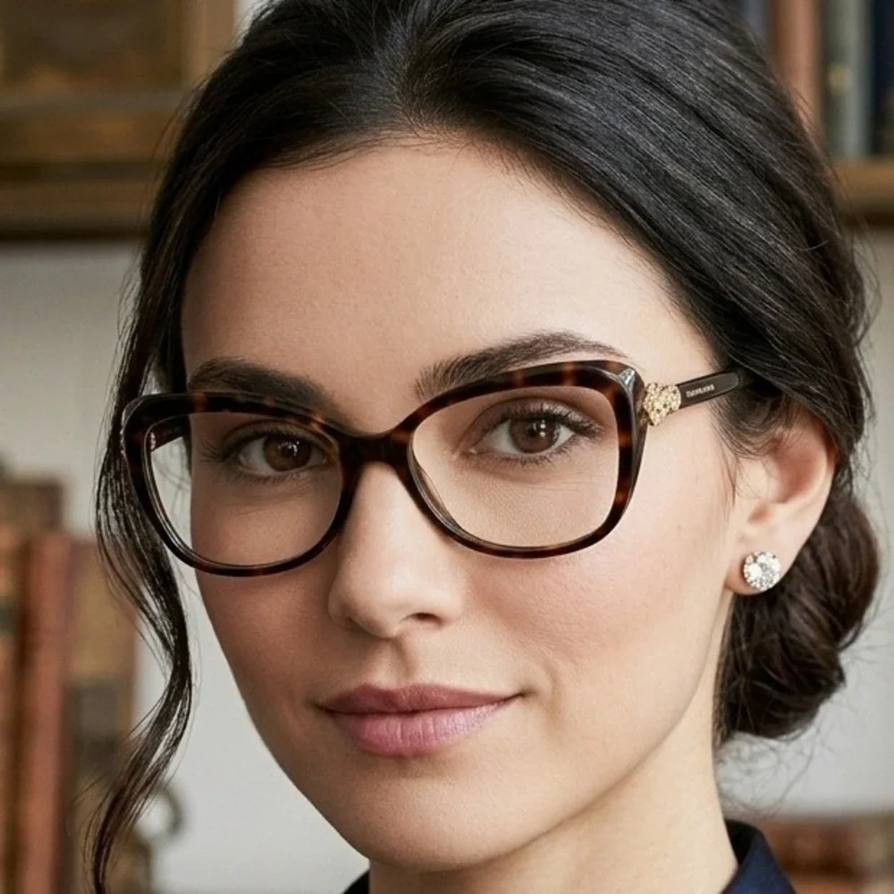 Tiffany & Co TF 4052-B Dark Havana Tortoise Butterfly Eyeglass Frames 58-16-135